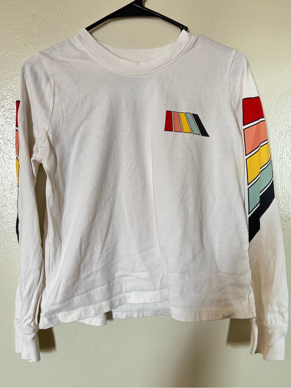 Madewell x Free & Easy Shirt Womens xs 
White Shirt Rainbow Long Sleeve